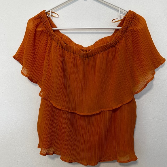 Express New with tags off the shoulder burnt orange top - Picture 1 of 5